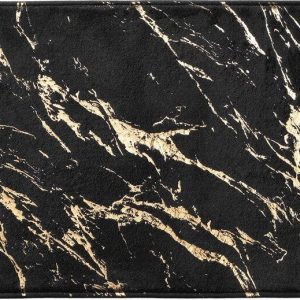 Černá/ve zlaté barvě koupelnová předložka 45x75 cm Aquamarbre – douceur d'intérieur