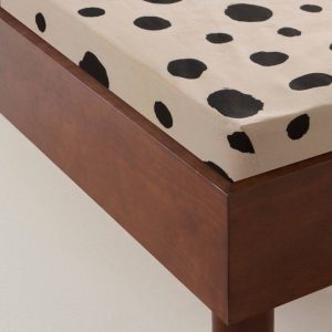 Černé/béžové napínací bavlněné prostěradlo 160x200 cm Rigmor – Jotex