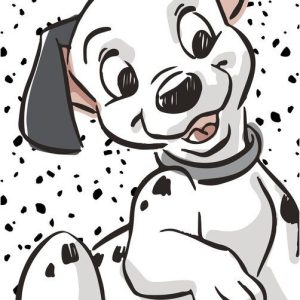 Černobílá bavlněná dětská osuška 70x140 cm 101 Dalmatians "Lucky" – Jerry Fabrics