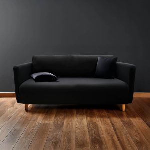 Černý 3místný napínací potah na pohovku Mila – douceur d'intérieur