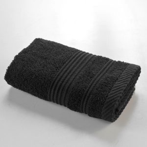 Černý froté bavlněný ručník 30x50 cm Tendresse – douceur d'intérieur