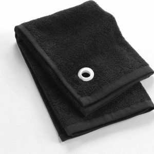 Černý froté bavlněný ručník 50x50 cm Cuistot – douceur d'intérieur