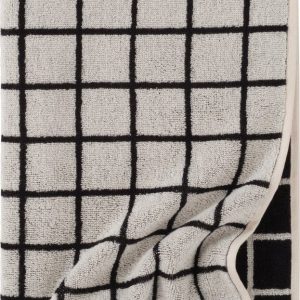 Černý/béžový bavlněný ručník 50x70 cm Grid – Jotex