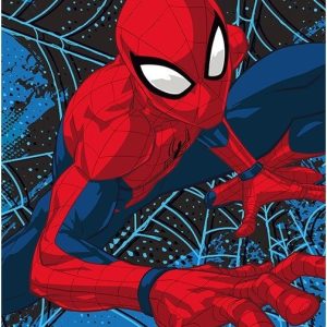 Červená/modrá dětská osuška z mikrovlákna 70x140 cm Spider-man – Jerry Fabrics