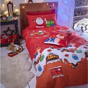 Červené povlečení Catherine Lansfield Rudolf