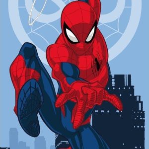 Červeno-modrá bavlněná dětská osuška 70x140 cm Spider-man "Jump" – Jerry Fabrics