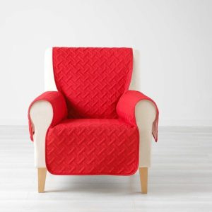 Červený ochranný potah na křeslo 165 cm Lounge – douceur d'intérieur