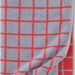 Červený/světle modrý bavlněný ručník 50x70 cm Grid – Jotex