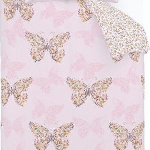Růžové dětské povlečení na dvoulůžko 200x200 cm Enchanted Butterfly – Catherine Lansfield