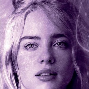 Fialová bavlněná dětská osuška 70x140 cm Billie Eilish – Jerry Fabrics