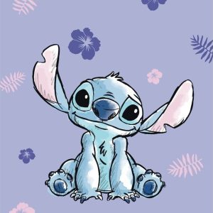 Fialová dětská deka z mikroflanelu 100x150 cm Lilo and Stitch – Jerry Fabrics