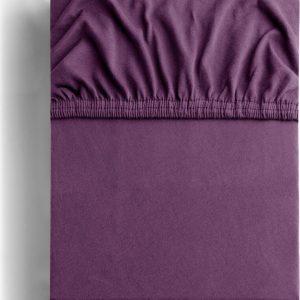 Fialové napínací prostěradlo jersey 220x200 cm Amber – Restilo