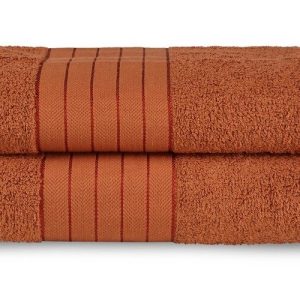 Froté bavlněné osušky v cihlové barvě v sadě 2 ks 70x140 cm – Good Morning