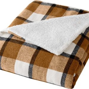 Hnědá deka s beránkem 125x150 cm Ecossais – douceur d'intérieur