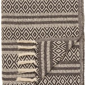 Hnědá deka z recyklované bavlny 130x180 cm Adana – House Nordic