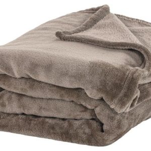 Přehoz taupe z mikroplyše 220x240 cm Plaid – Tiseco Home Studio