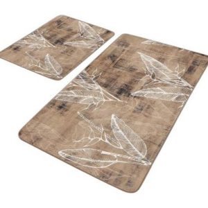 Hnědé sametové koupelnové předložky v sadě 2 ks 60x100 cm – Mila Home