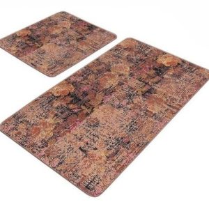 Hnědé sametové koupelnové předložky v sadě 2 ks 60x100 cm – Mila Home