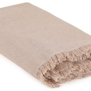 Hnědý přehoz z recyklované bavlny 170x205 cm Merlin – Mijolnir