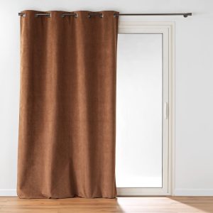 Hnědý sametový závěs 140x260 cm Olympe – douceur d'intérieur