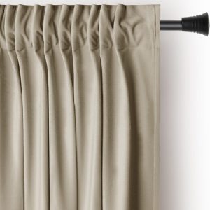 Hnědý/béžový sametový dimout závěs 140x245 cm Pleat – Restilo