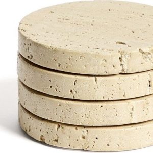 Kamenné podtácky v sadě 4 ks v přírodní barvě Zera – Kave Home