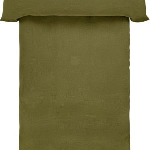 Khaki mušelínové povlečení na jednolůžko 140x200 cm Amilia – Jotex