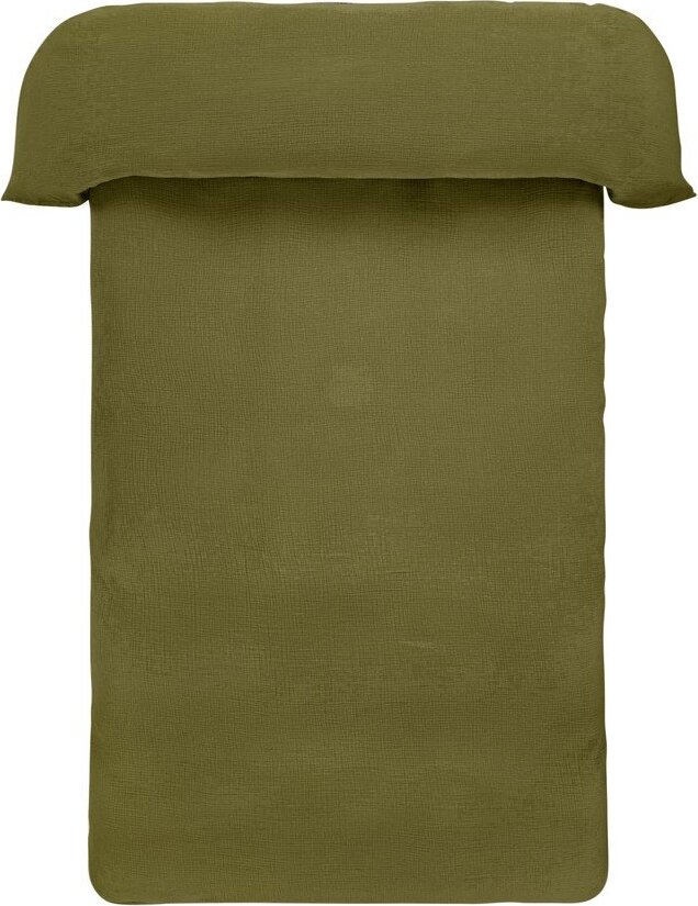 Khaki mušelínové povlečení na jednolůžko 140x200 cm Amilia – Jotex