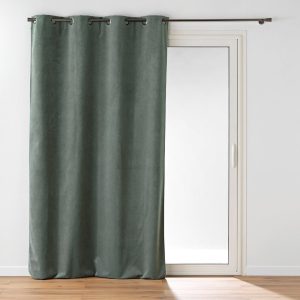 Khaki sametový závěs 140x260 cm Olympe – douceur d'intérieur