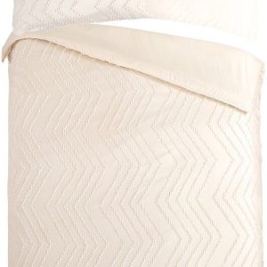 Krémové prodloužené povlečení na jednolůžko z mikrovlákna 140x220 cm Pure Zigzag – Good Morning