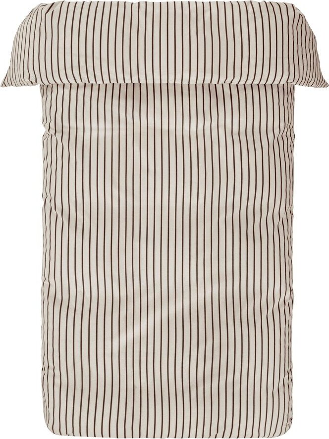 Krémové/tmavě hnědé povlečení na dvoulůžko/prodloužené z bio bavlny 200x220 cm Sima – Jotex