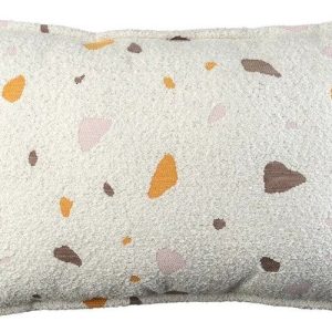 Krémový dětský pohovkový polštář z textilie bouclé/žinylkový Terrazzo Bolster – Wigiwama