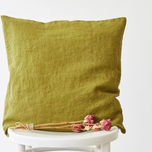 Lněný povlak na polštář 50x50 cm Moss Green – Linen Tales