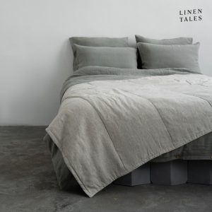 Lněný prošívaný přehoz v přírodní barvě 220x230 cm Melange – Linen Tales