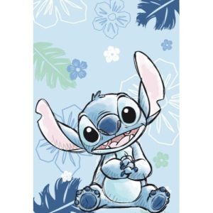 Modrá bavlněná dětská osuška 70x140 cm Lilo and Stitch "Ohana Blue" – Jerry Fabrics