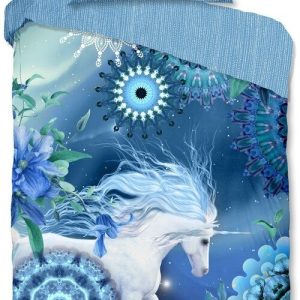 Modré flanelové povlečení na jednolůžko 140x200 cm Lumi – HIP