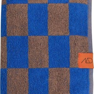Modro-hnědý ručník z bio bavlny 50x90 cm Retro – Mette Ditmer Denmark