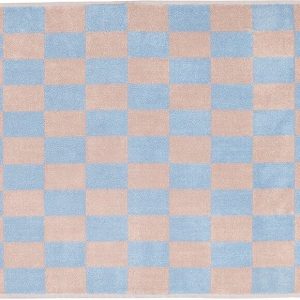 Modro-růžová koupelnová předložka z bio bavlny 50x80 cm Retro – Mette Ditmer Denmark
