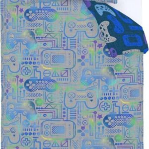 Modro-šedé dětské povlečení na jednolůžko z mikrovlákna 135x200 cm Gamer – Catherine Lansfield
