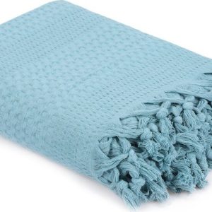 Modrý bavlněný přehoz přes postel na dvoulůžko Mijolnir
