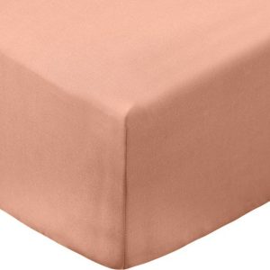 Napínací prostěradlo z bavlněného perkálu v terakotové barvě 90x190 cm Cotton Percale – Bianca