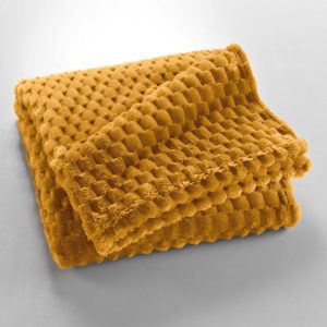 Okrově žlutá deka z mikroflanelu 125x150 cm Mini Frosty – douceur d'intérieur