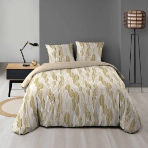 Okrově žluté povlečení na dvoulůžko/prodloužené z mikrovlákna 240x220 cm Kim – douceur d'intérieur