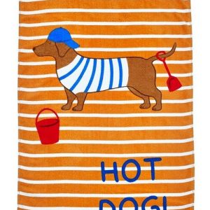 Oranžová bavlněná plážová osuška 76x160 cm Hot Dog – Catherine Lansfield