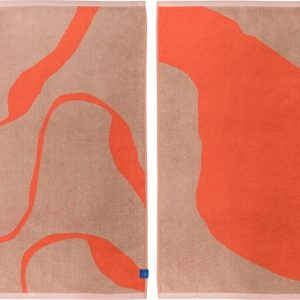 Oranžové/světle hnědé ručníky v sadě 2 ks z Bio bavlny 50x90 cm Nova Arte – Mette Ditmer Denmark