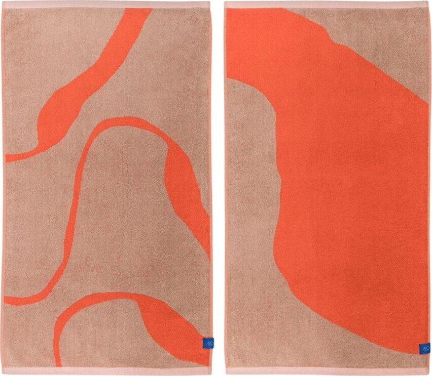Oranžové/světle hnědé ručníky v sadě 2 ks z Bio bavlny 50x90 cm Nova Arte – Mette Ditmer Denmark