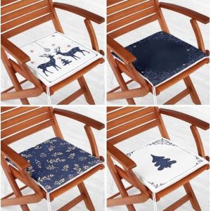 Podsedáky v sadě 4 ks s vánočním motivem 40x40 cm Blue Christmas – Mila Home