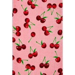 Růžová bavlněná plážová osuška 78x200 cm Cherries – Catherine Lansfield
