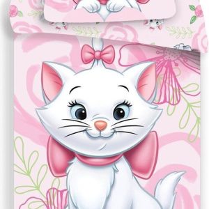 Růžové bavlněné dětské povlečení na jednolůžko 140x200 cm Marie Cat "Pink" – Jerry Fabrics