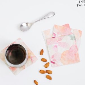 Růžové látkové podtácky v sadě 4 ks – Linen Tales
